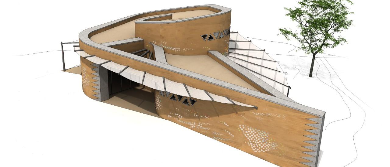 Pavillon d'exposition en terre au Musée National Boubou Hama de Niamey - Niger