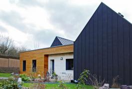 Maison en double-nef ossature bois à énergie positive à Pavilly (76)