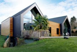 Maison en double-nef ossature bois à énergie positive à Pavilly (76)