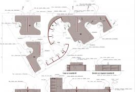 Ensemble de meubles sur mesure pour espace administratif en open-space