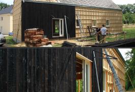 Bureaux passifs  en bardage bois brulé au cœur du Pays de Caux (76)