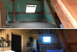 Aménagement d'un comble en chambre d'adolescent et mezzanine à Yvecrique (76)