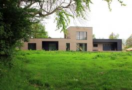 Maison ossature bois et bardage peint à Le Torp-Mesnil (76)